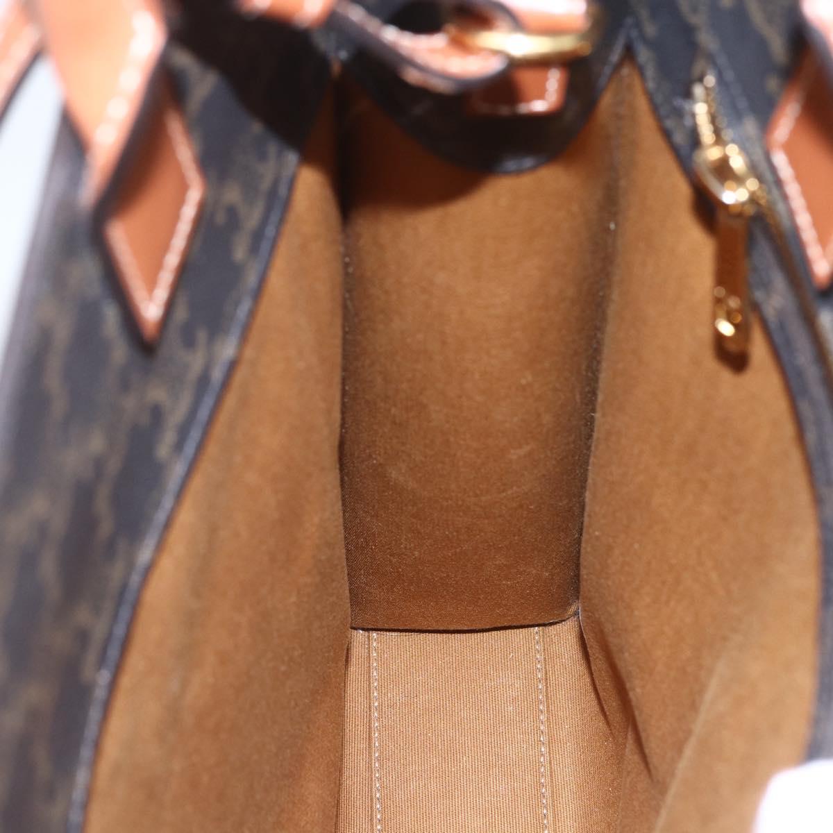 CELINE Triomphe Vertical Cabas Tote Bag PVC 2way Brown Auth ka1656SAM