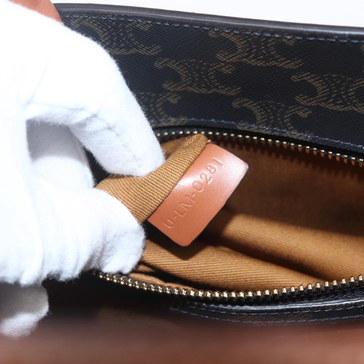 CELINE Triomphe Vertical Cabas Tote Bag PVC 2way Brown Auth ka1656SAM