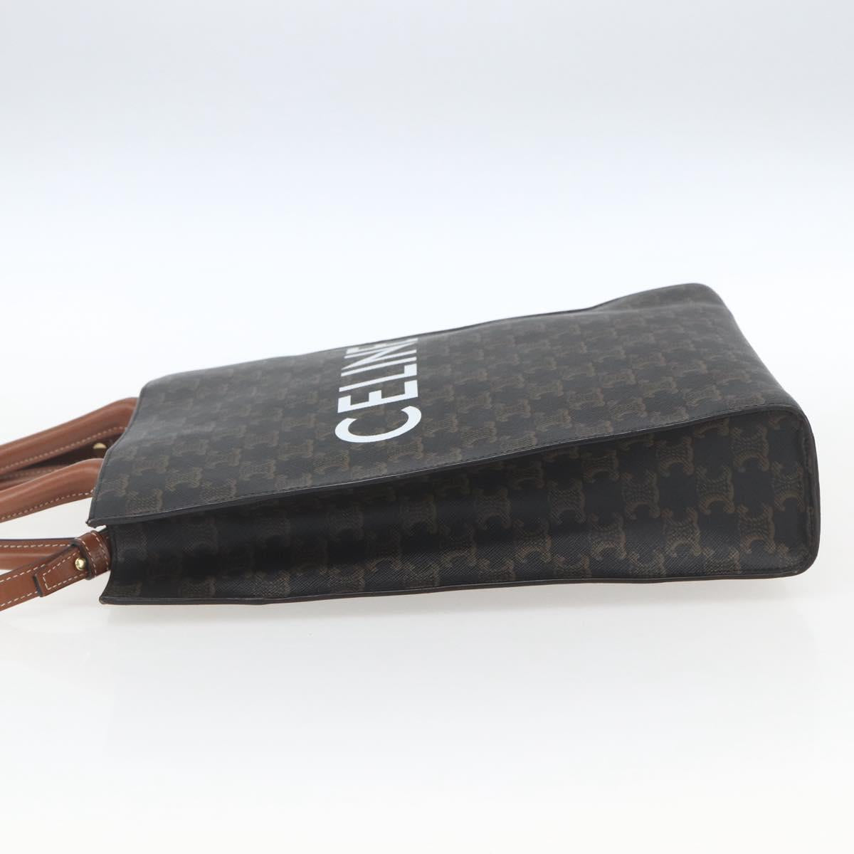 CELINE Triomphe Vertical Cabas Tote Bag PVC 2way Brown Auth ka1656SAM