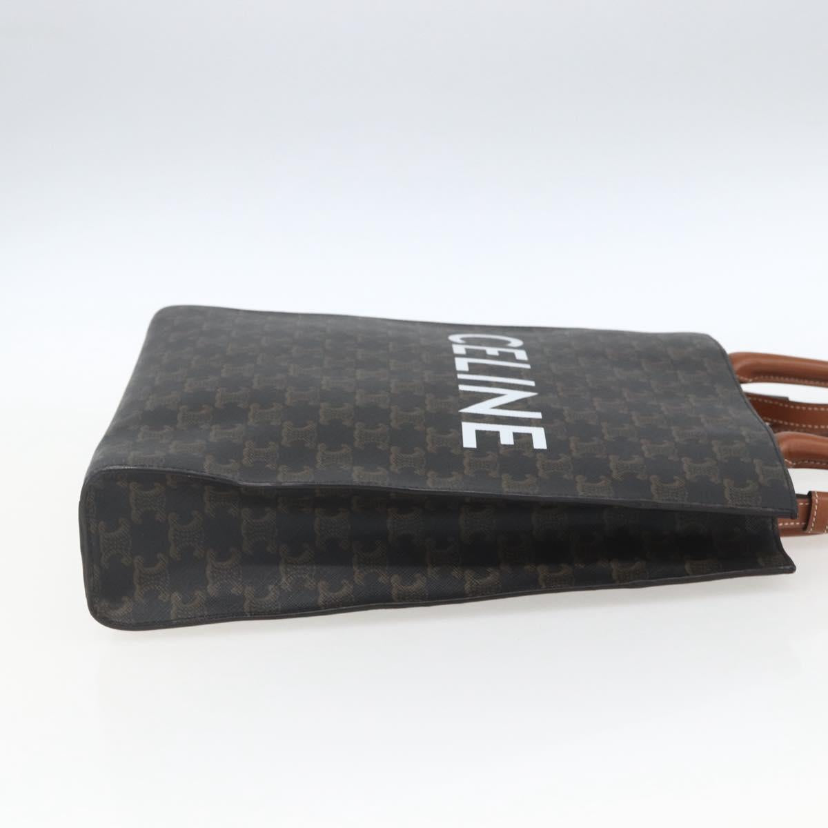 CELINE Triomphe Vertical Cabas Tote Bag PVC 2way Brown Auth ka1656SAM