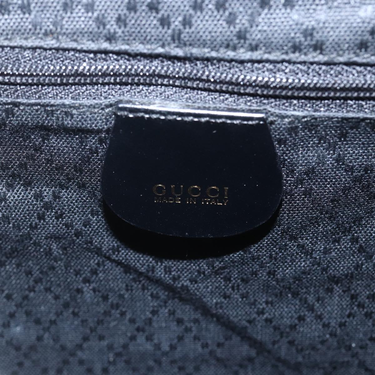GUCCI Bamboo Backpack Patent leather Black Gold 003 1705 0030 Auth ka1659