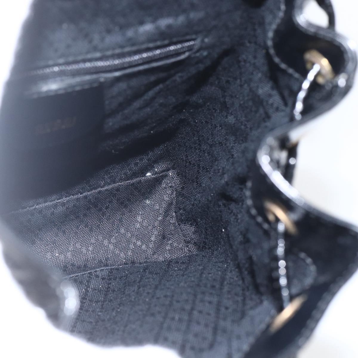 GUCCI Bamboo Backpack Patent leather Black Gold 003 1705 0030 Auth ka1659