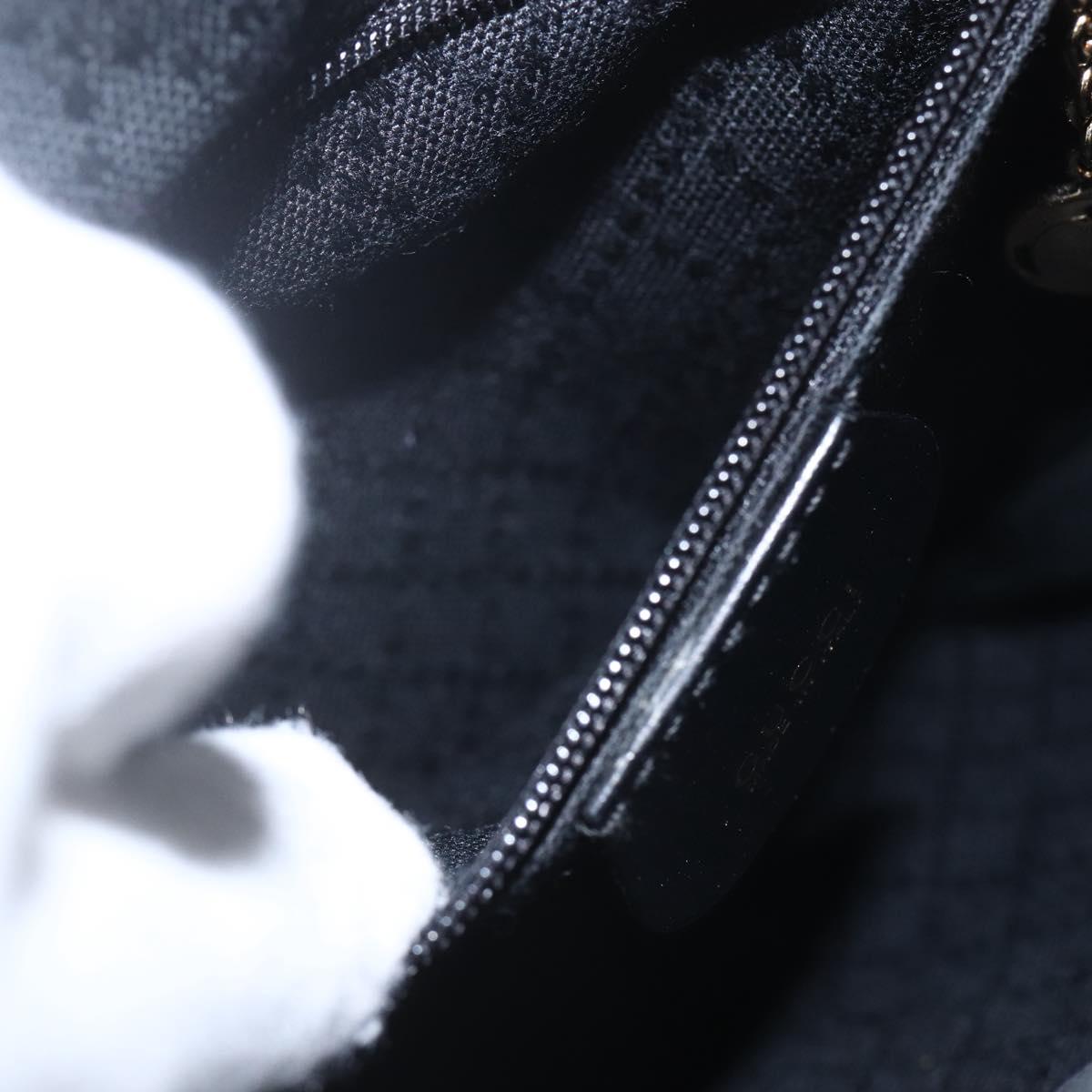 GUCCI Bamboo Backpack Patent leather Black Gold 003 1705 0030 Auth ka1659