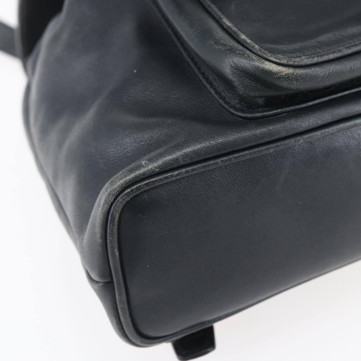 GUCCI Bamboo Backpack Leather Black Gold 003 1956 0030 Auth ka167