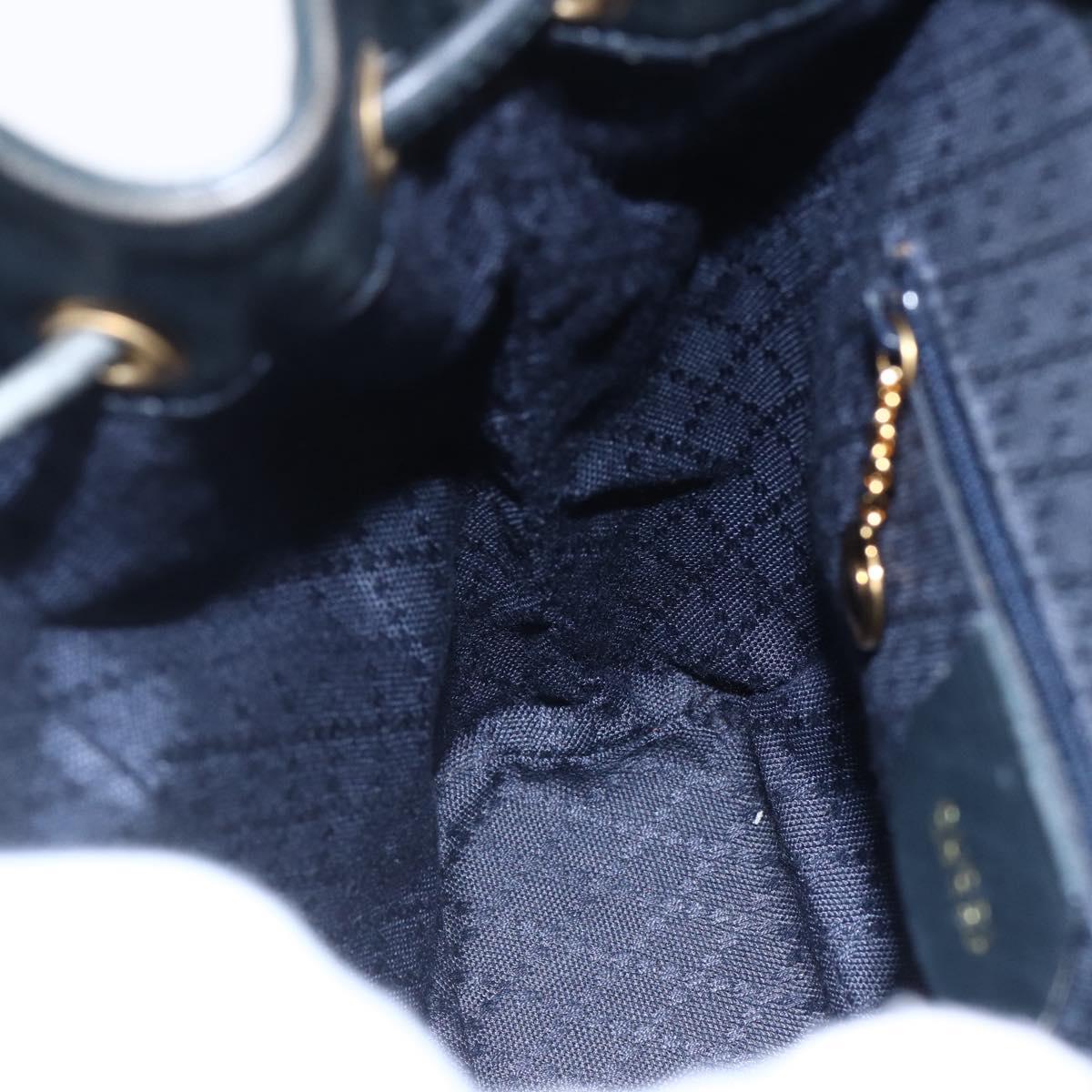 GUCCI Bamboo Backpack Leather Black Gold 003 1956 0030 Auth ka167