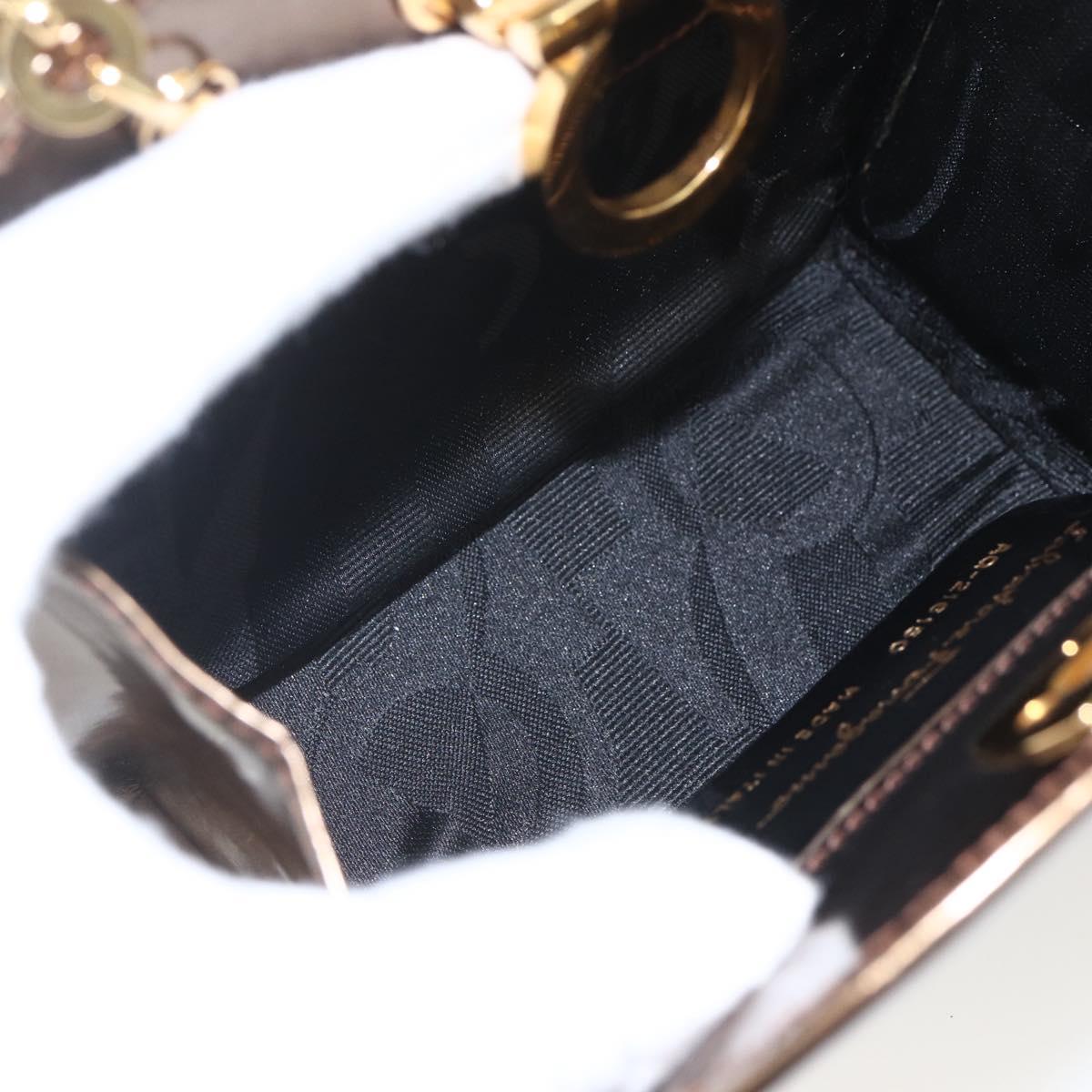 Salvatore Ferragamo Chain Gancini Shoulder Bag Patent leather Gold Auth ka1672