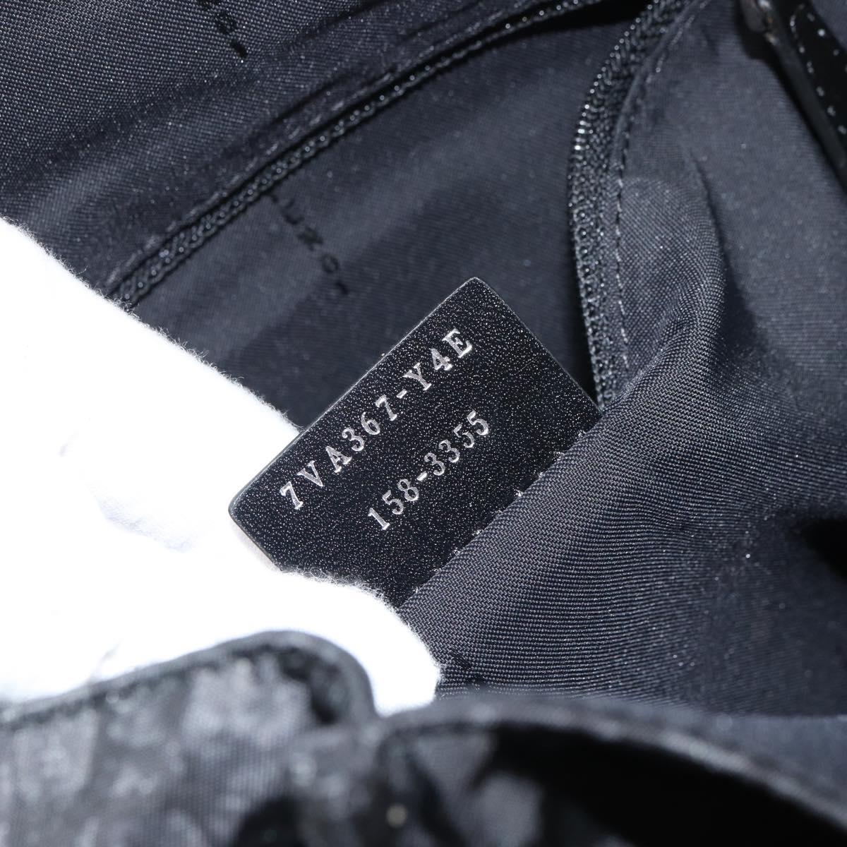 FENDI Hand Bag Nylon Black Silver Auth ka1675V