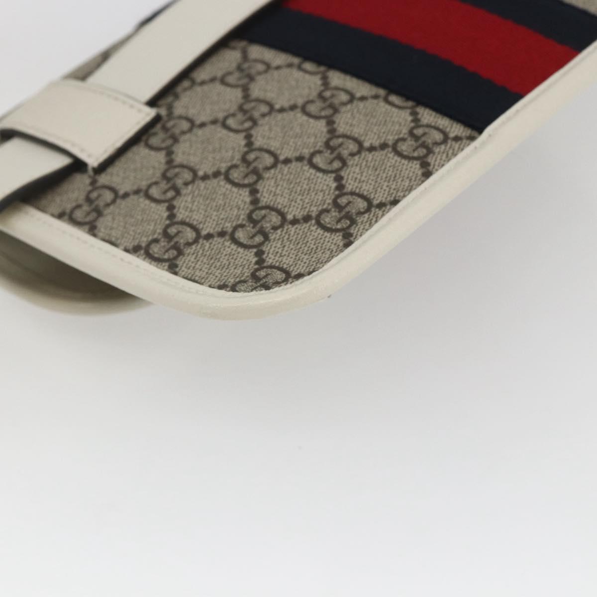 GUCCI GG Supreme Sherry Line GG Marmont Waist bag PVC Beige Auth ka1681M