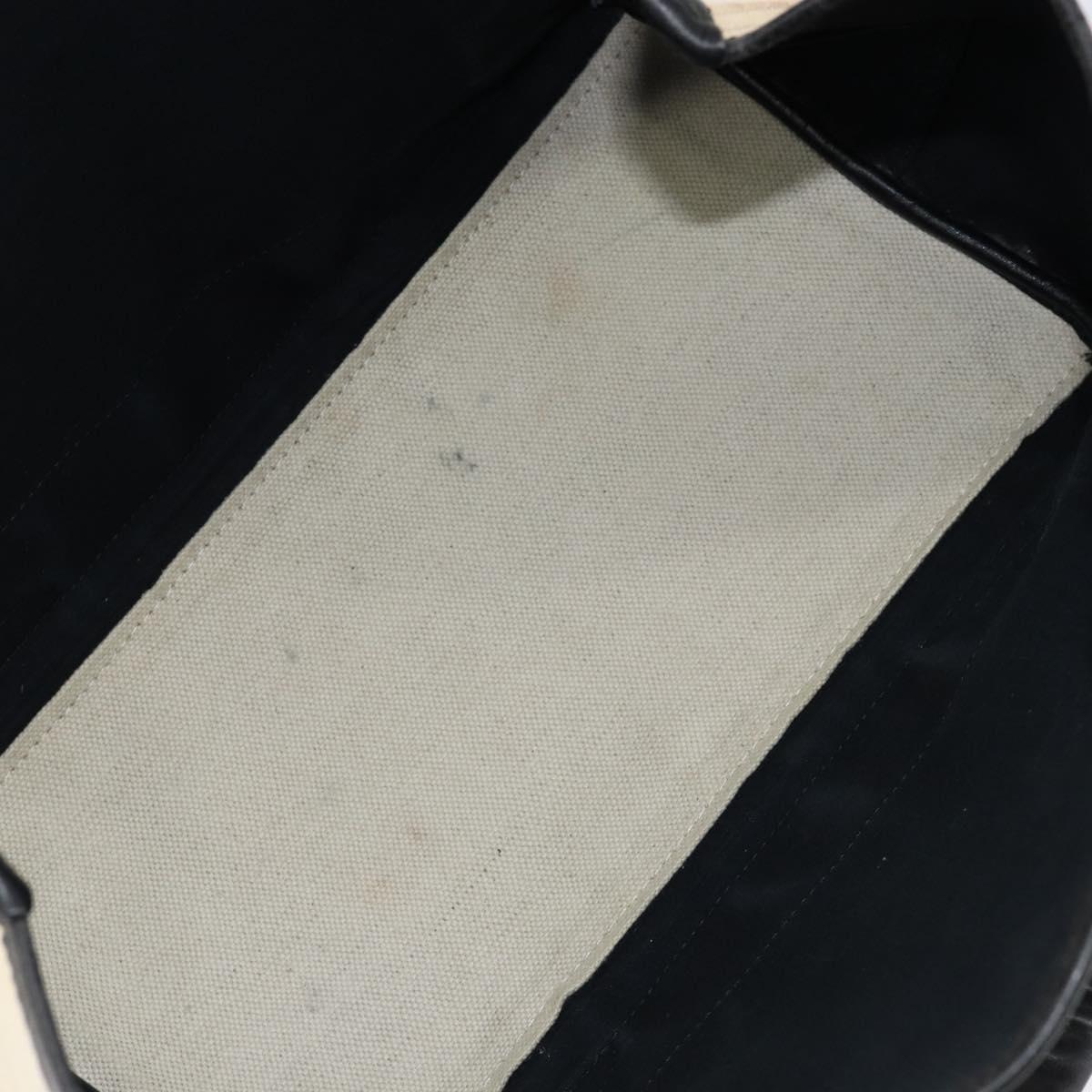 BALENCIAGA Navy Kabas S Hand Bag Canvas Black White 339933 Auth ka169