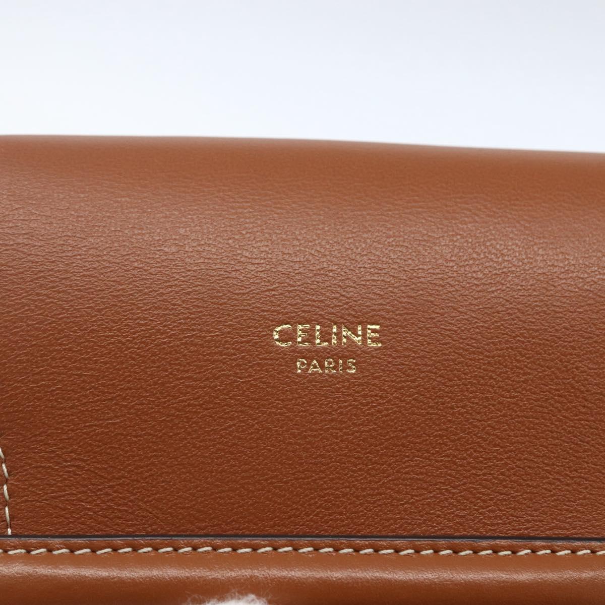 CELINE Triomphe Pouch Shoulder Bag PVC Beige Auth ka1704V