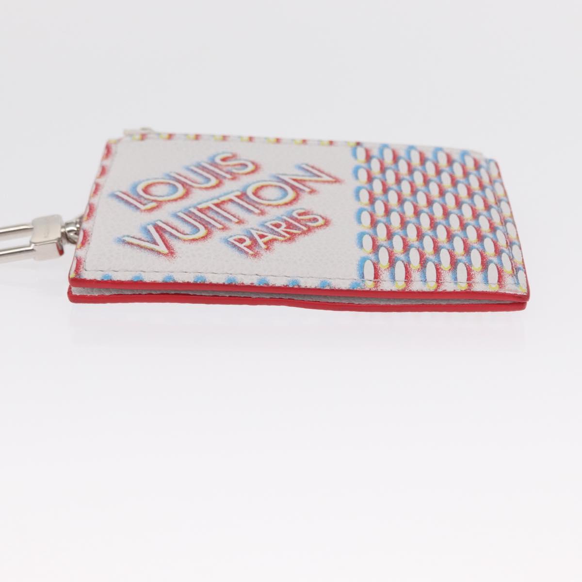 LOUIS VUITTON Damier Spray Double Zip Card Holder White M81430 LV Auth ka1706M
