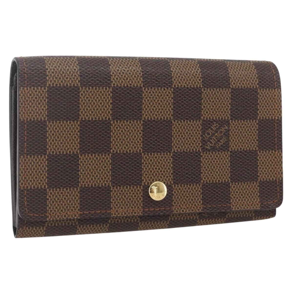 LOUIS VUITTON Damier Ebene Porte Monnaie Billets Tresor N61730 LV Auth ka1709