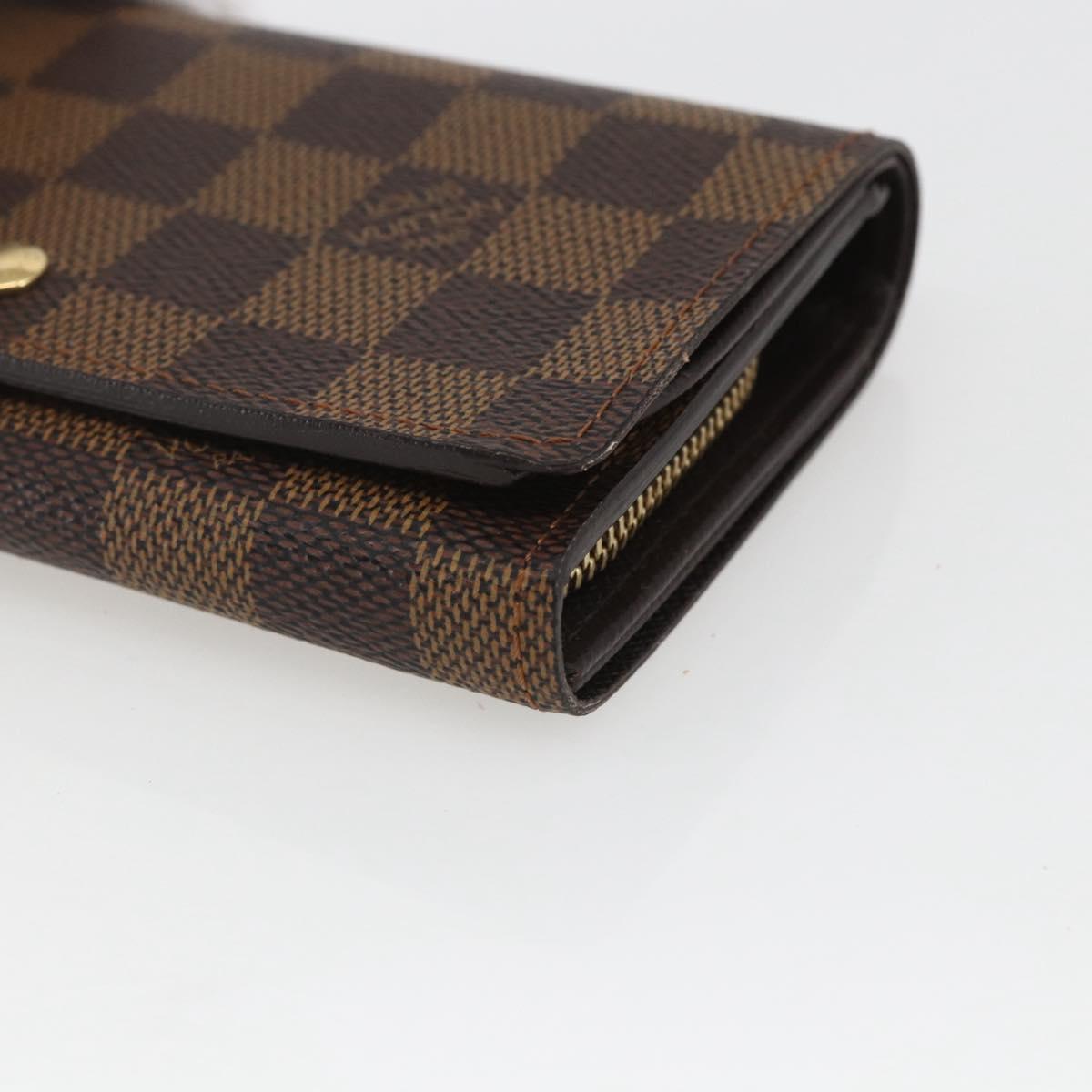 LOUIS VUITTON Damier Ebene Porte Monnaie Billets Tresor N61730 LV Auth ka1709