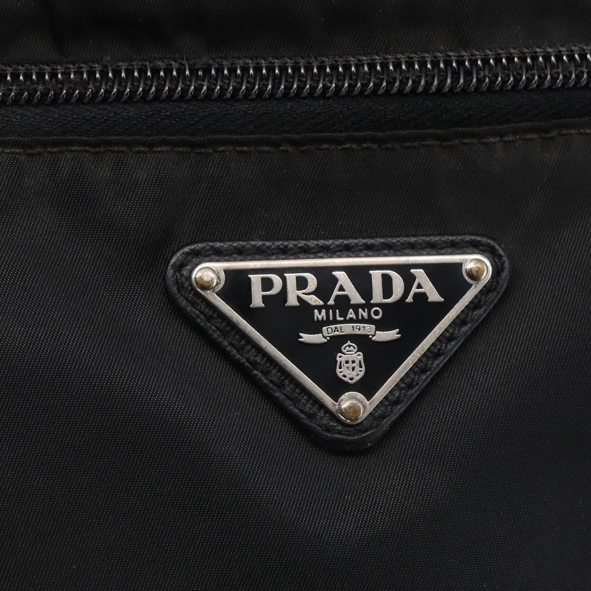 PRADA Hand Bag Nylon 2way Black Silver Auth ka171