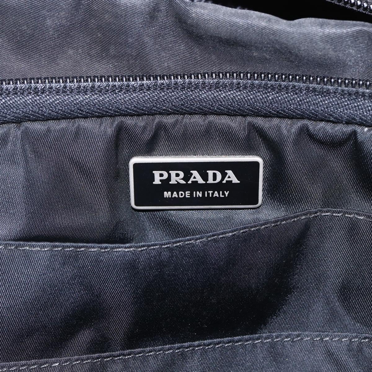 PRADA Hand Bag Nylon 2way Black Silver Auth ka171