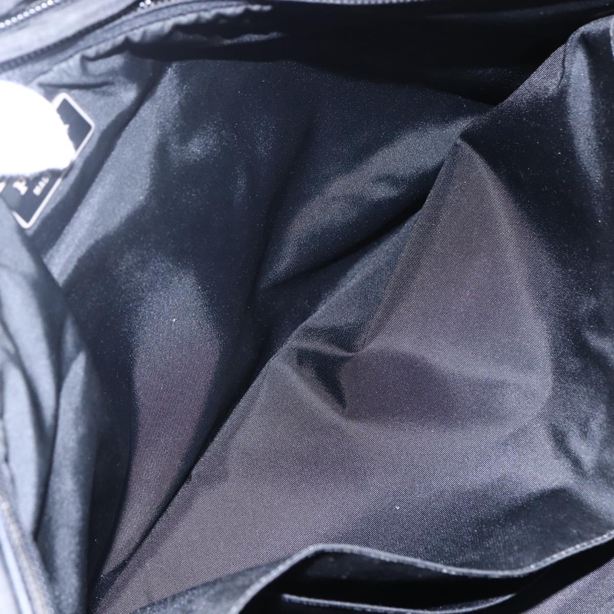 PRADA Hand Bag Nylon 2way Black Silver Auth ka171