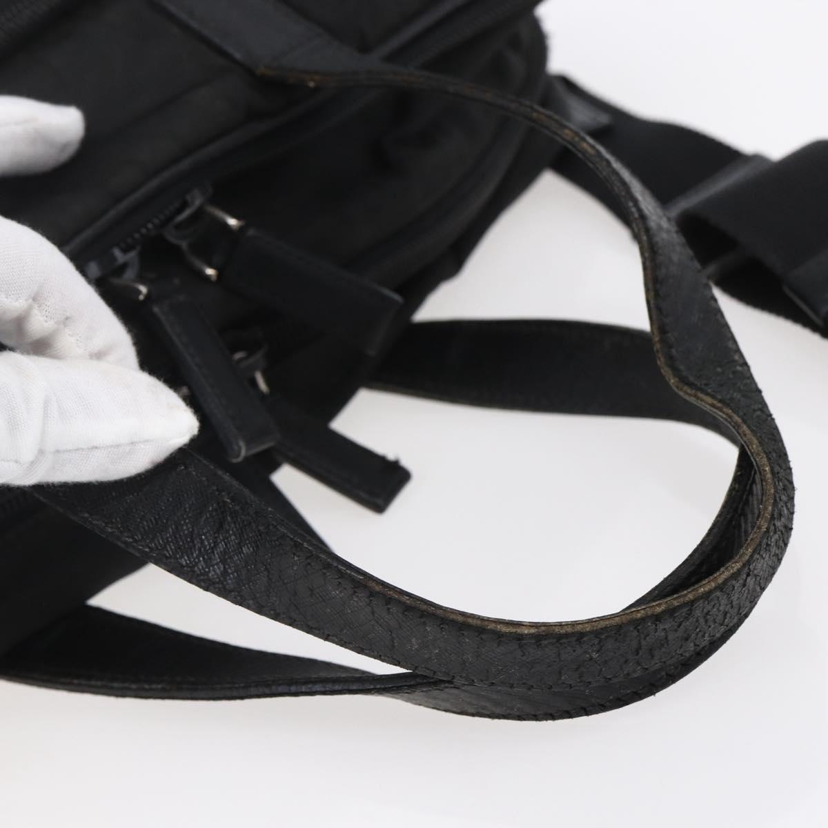 PRADA Hand Bag Nylon 2way Black Silver Auth ka171