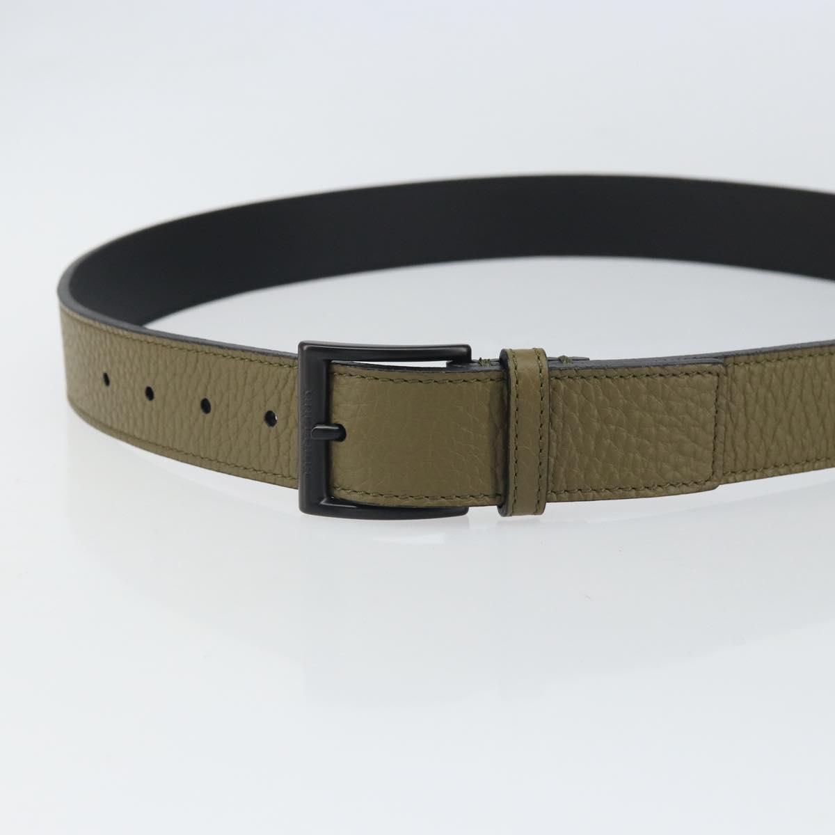 BURBERRY Studs Belt Leather 41.3"" Khaki Auth ka1714V