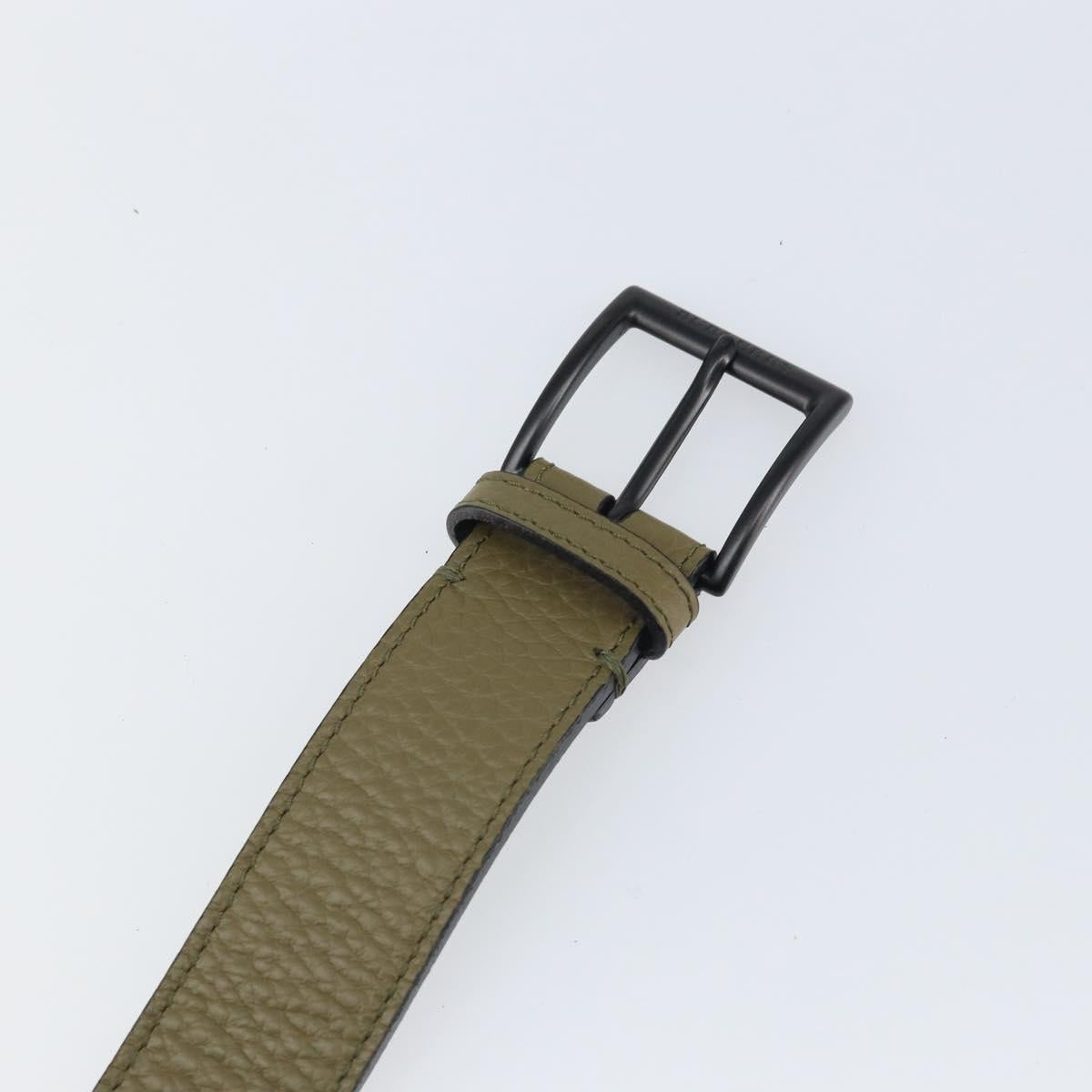 BURBERRY Studs Belt Leather 41.3"" Khaki Auth ka1714V