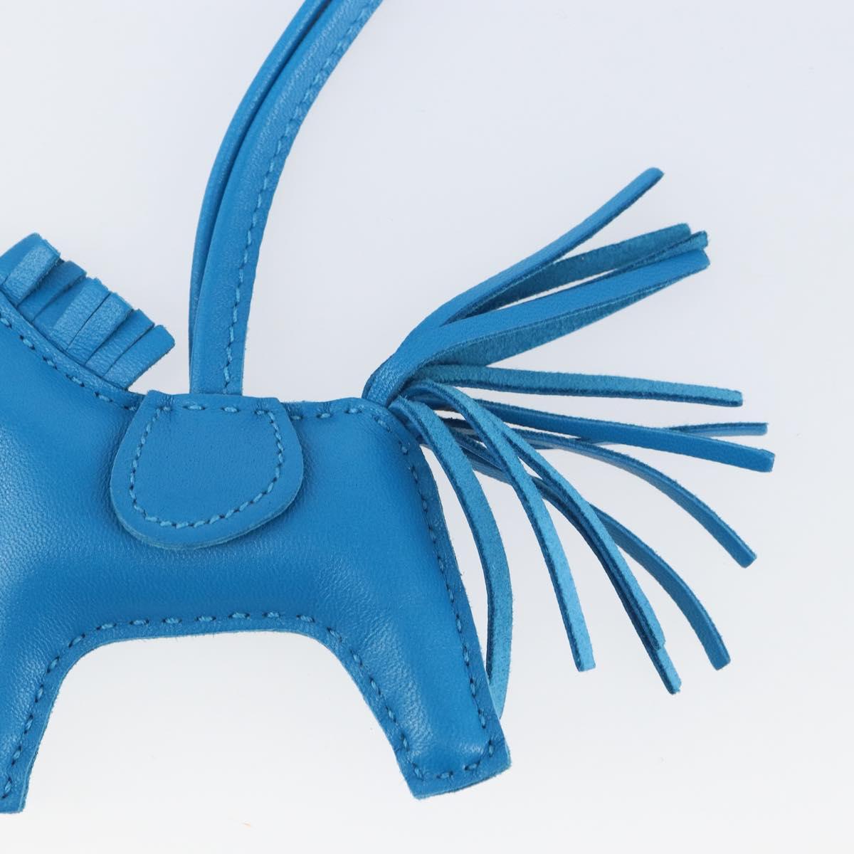 HERMES Rodeo PM Charm Leather Blue Zanzibar Auth ka1717SAV