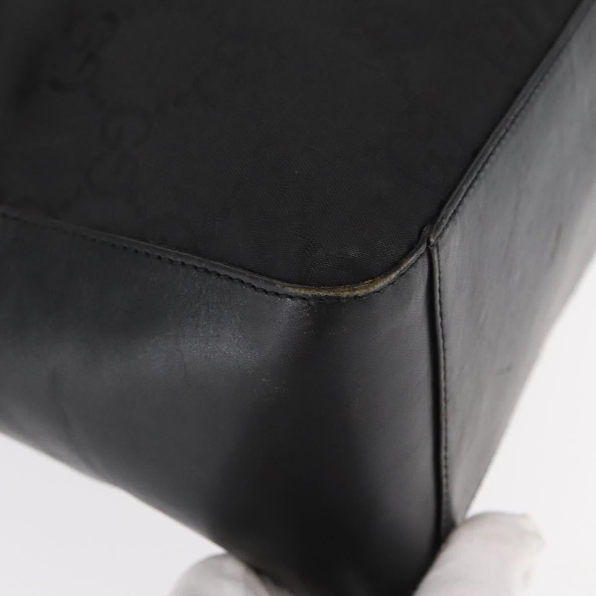 GUCCI GG Canvas Shoulder Bag Nylon Black Silver 001 3770 Auth ka172