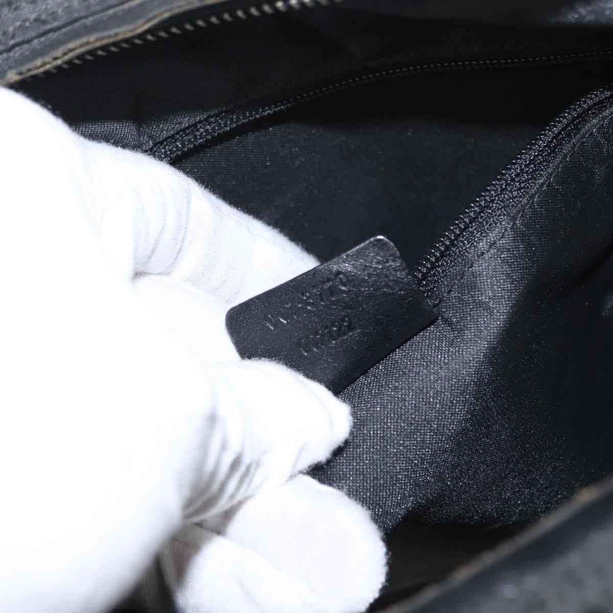 GUCCI GG Canvas Shoulder Bag Nylon Black Silver 001 3770 Auth ka172