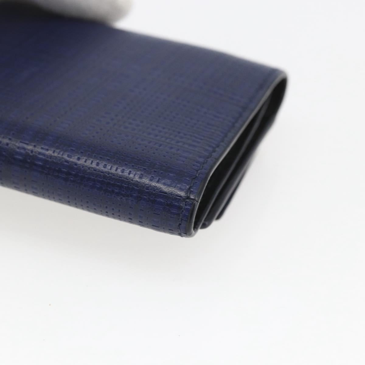 LOEWE Anagram Wallet Leather Navy Gold Auth ka1720M