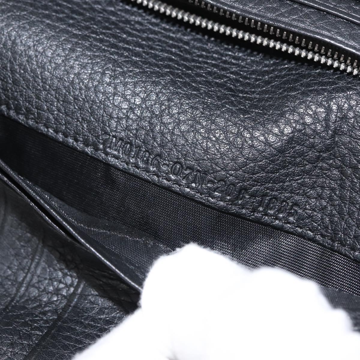 FENDI Celeria Long Wallet Leather Black Silver Auth ka1726