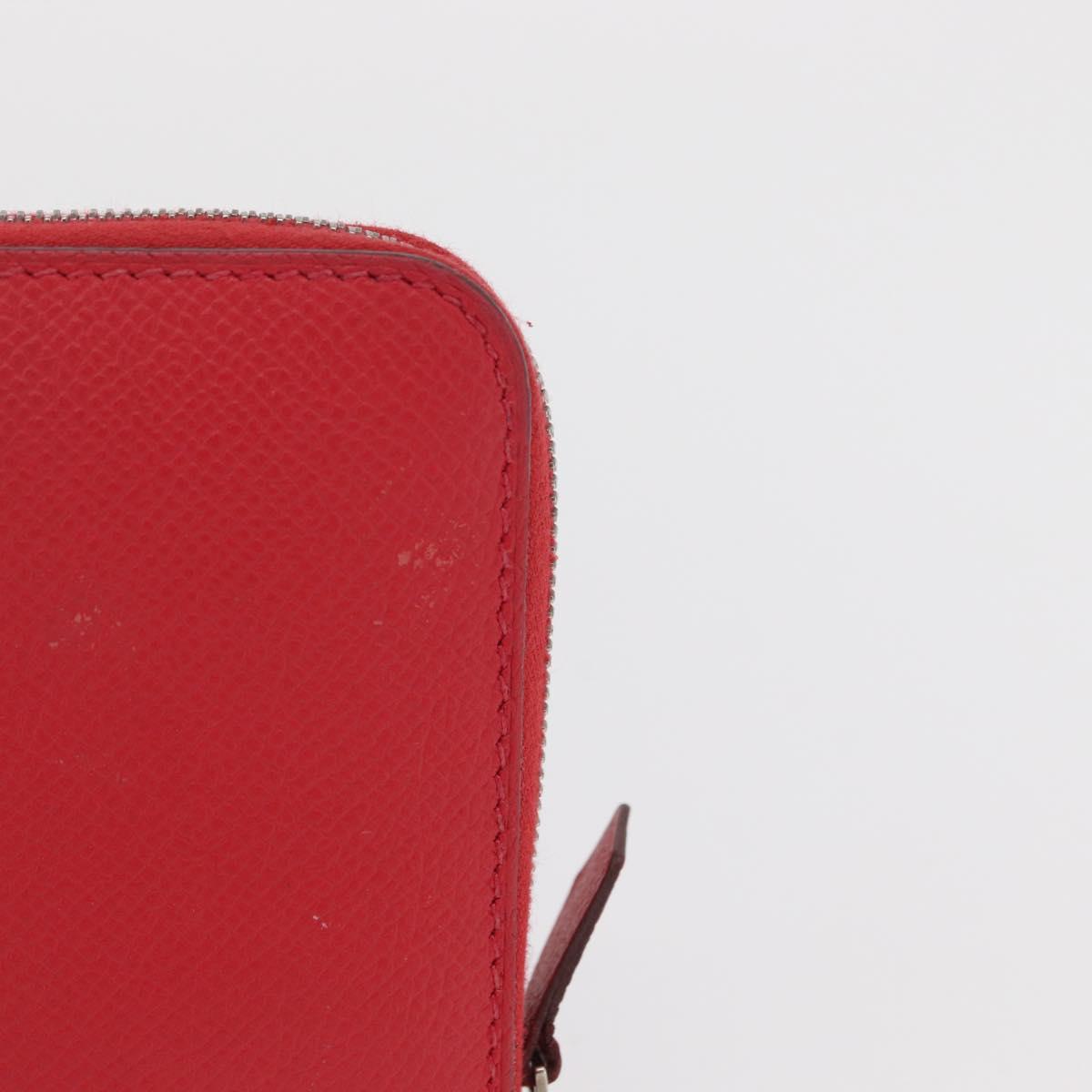HERMES Azap Long Silk Inn Long Wallet Epsom Rose Azare Auth ka1727M