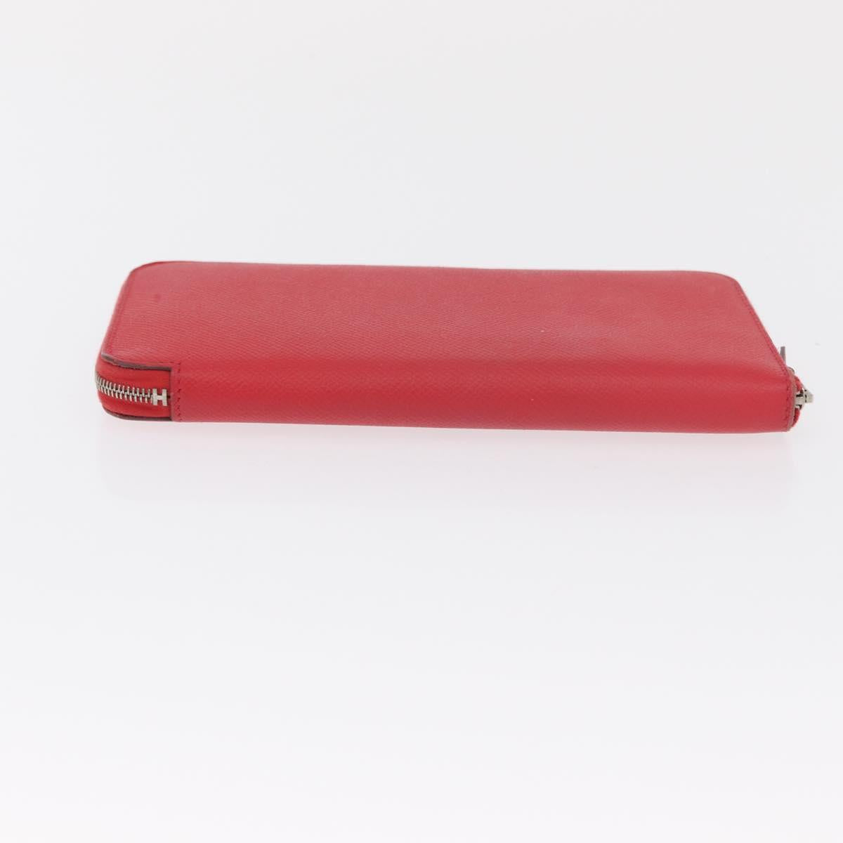 HERMES Azap Long Silk Inn Long Wallet Epsom Rose Azare Auth ka1727M