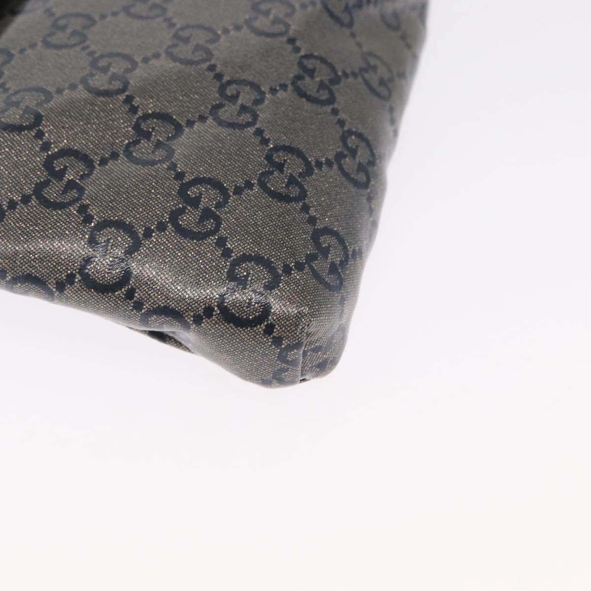 GUCCI GG Crystal Waist bag Coated Canvas Black Gold 28566 Auth ka1745