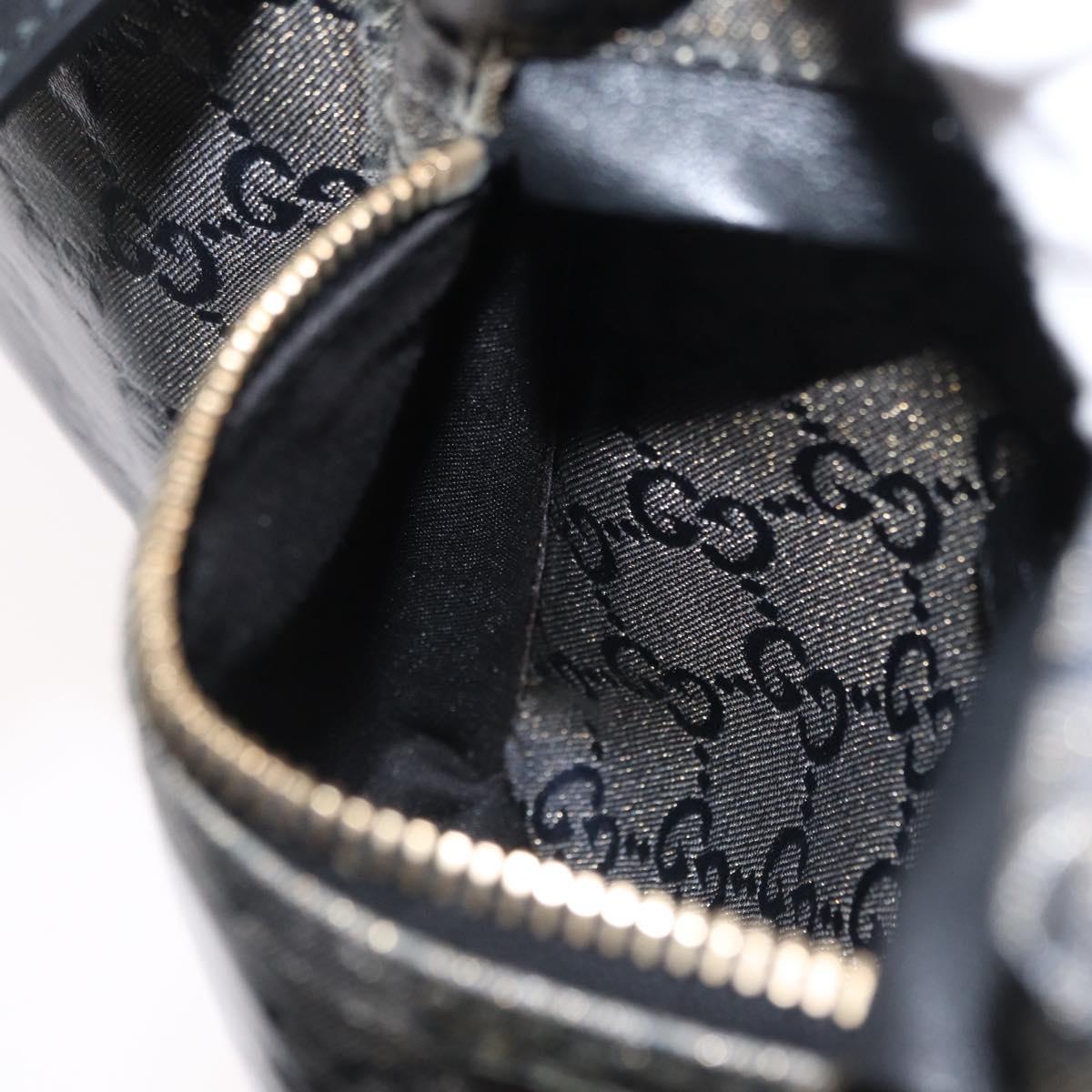 GUCCI GG Crystal Waist bag Coated Canvas Black Gold 28566 Auth ka1745