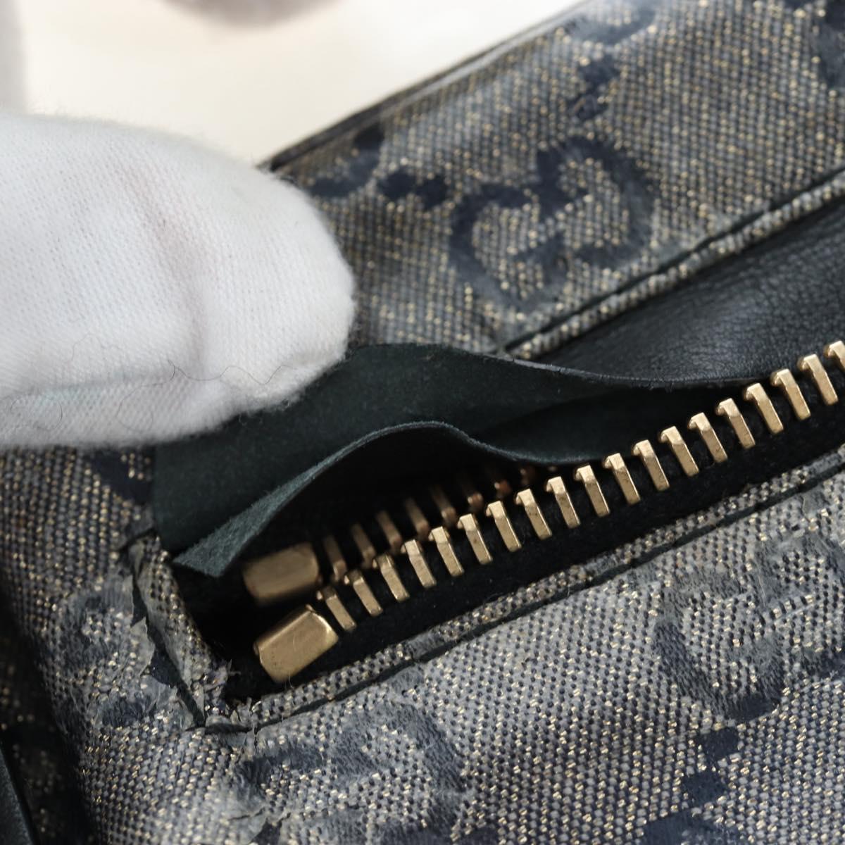 GUCCI GG Crystal Waist bag Coated Canvas Black Gold 28566 Auth ka1745