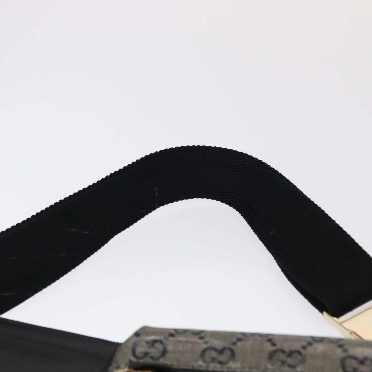 GUCCI GG Crystal Waist bag Coated Canvas Black Gold 28566 Auth ka1745