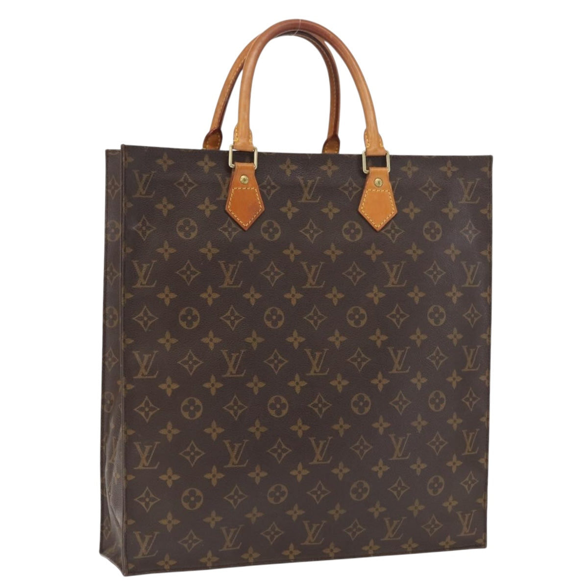 LOUIS VUITTON Monogram Sac Plat Hand Bag M51140 LV Auth ka1761