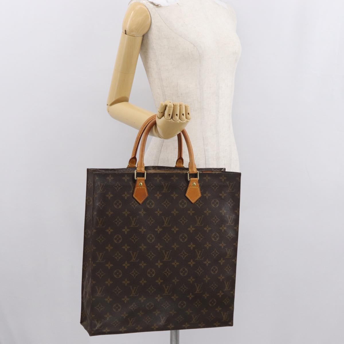 LOUIS VUITTON Monogram Sac Plat Hand Bag M51140 LV Auth ka1761