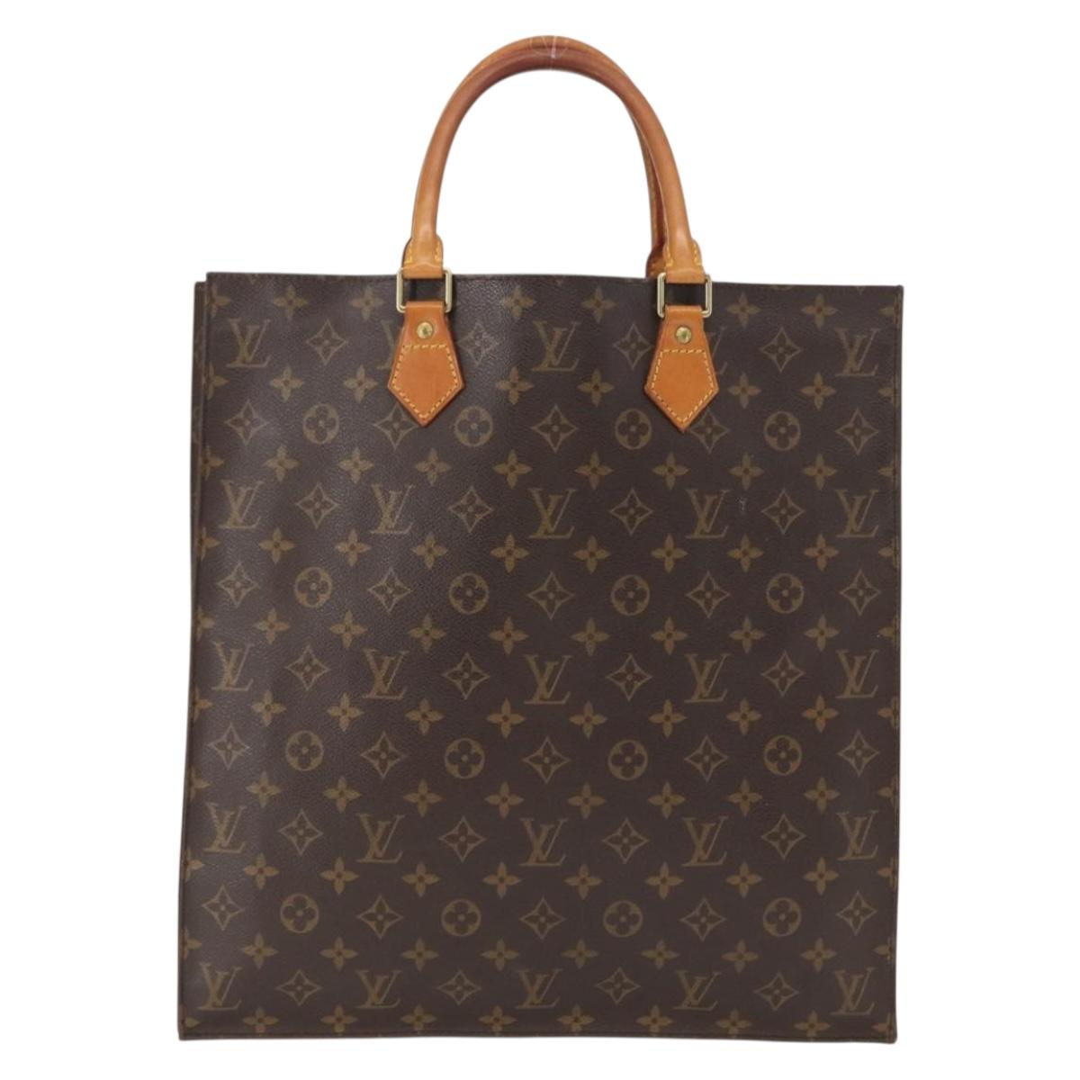 LOUIS VUITTON Monogram Sac Plat Hand Bag M51140 LV Auth ka1761