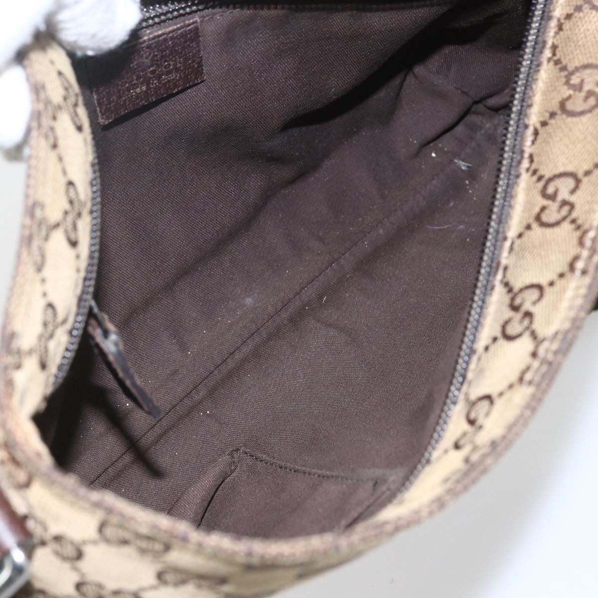 GUCCI GG Canvas Web Sherry Line Shoulder Bag Beige Red Green 189749 Auth ka1776