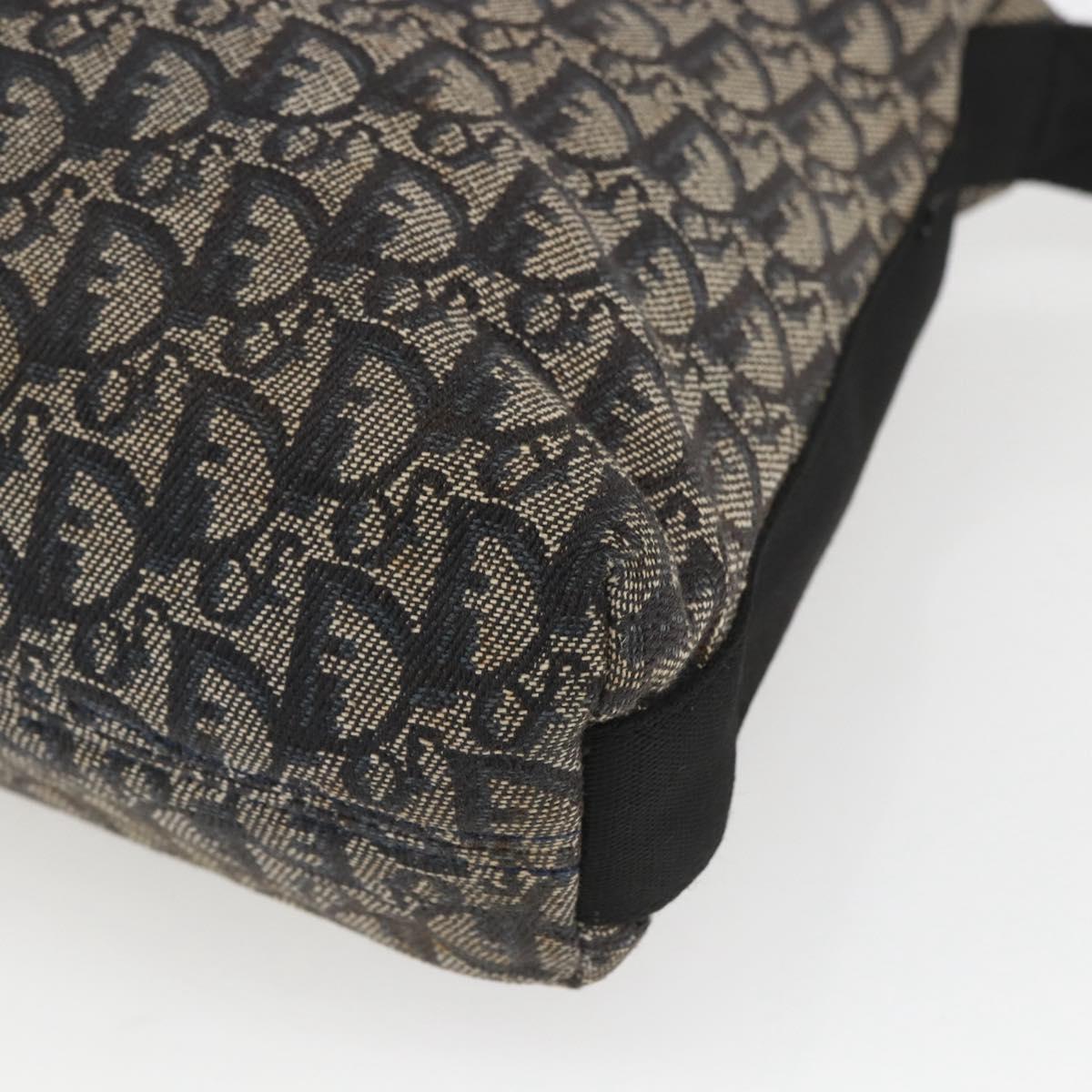 Christian Dior Trotter Canvas Shoulder Bag Navy Silver Auth ka1785
