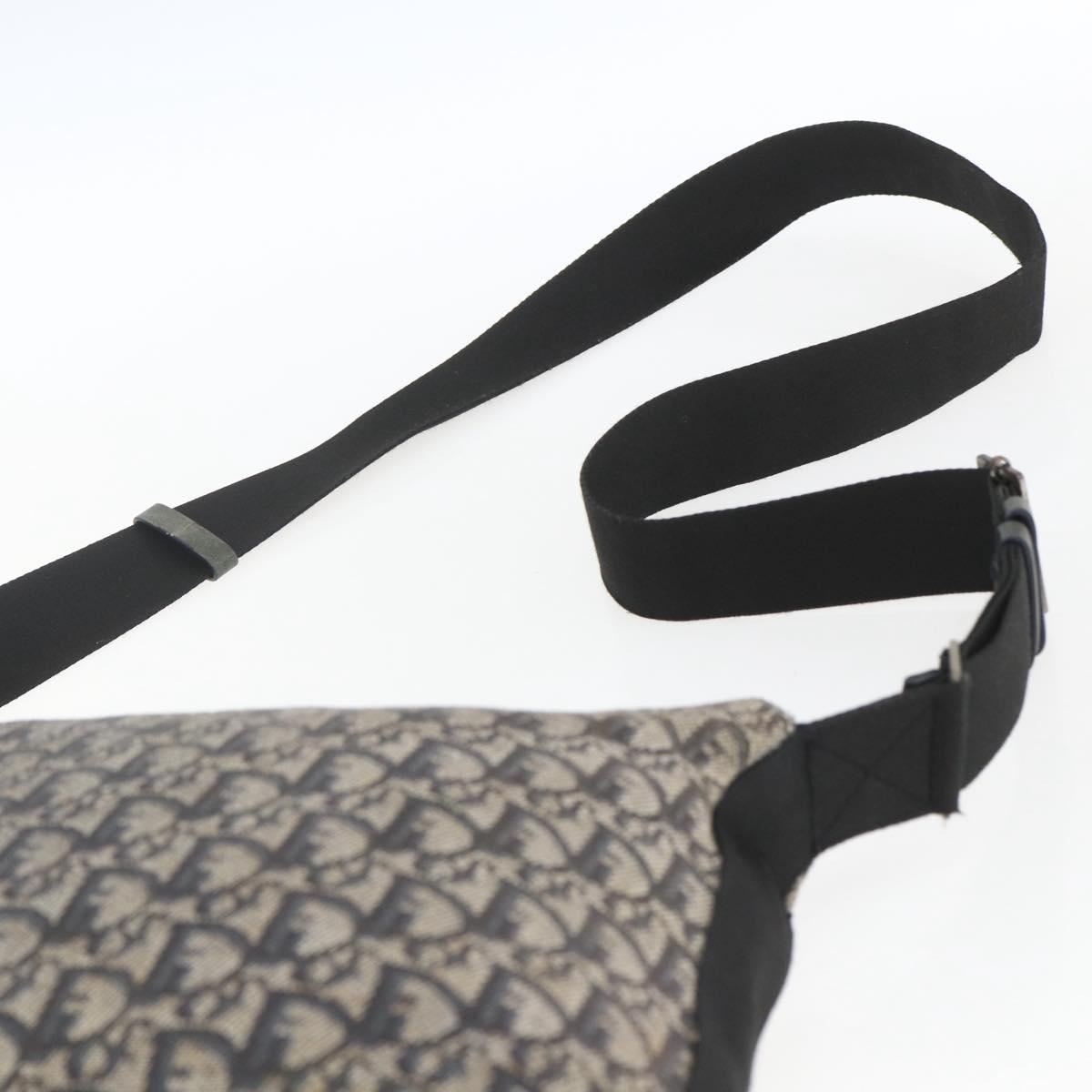 Christian Dior Trotter Canvas Shoulder Bag Navy Silver Auth ka1785