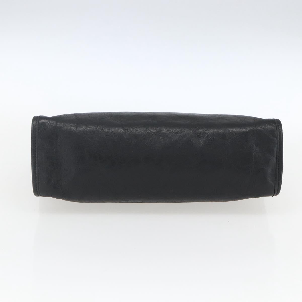 GUCCI Clutch Bag Leather Black Gold 575991 Auth ka1797