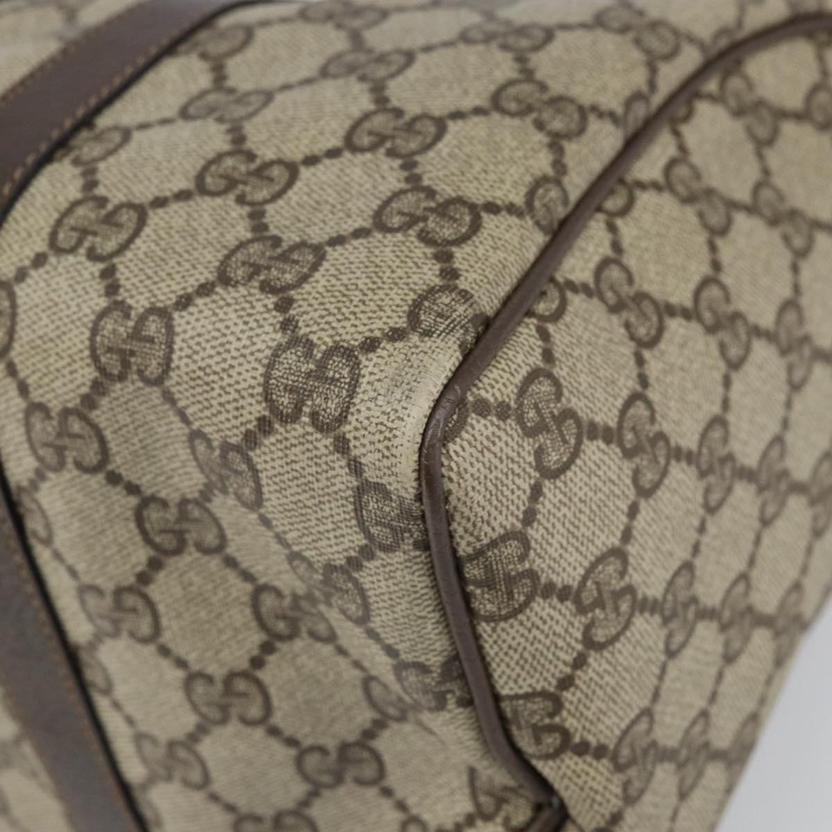 GUCCI GG Supreme Web Sherry Line Hand Bag PVC Beige 010 378 Auth ka1799