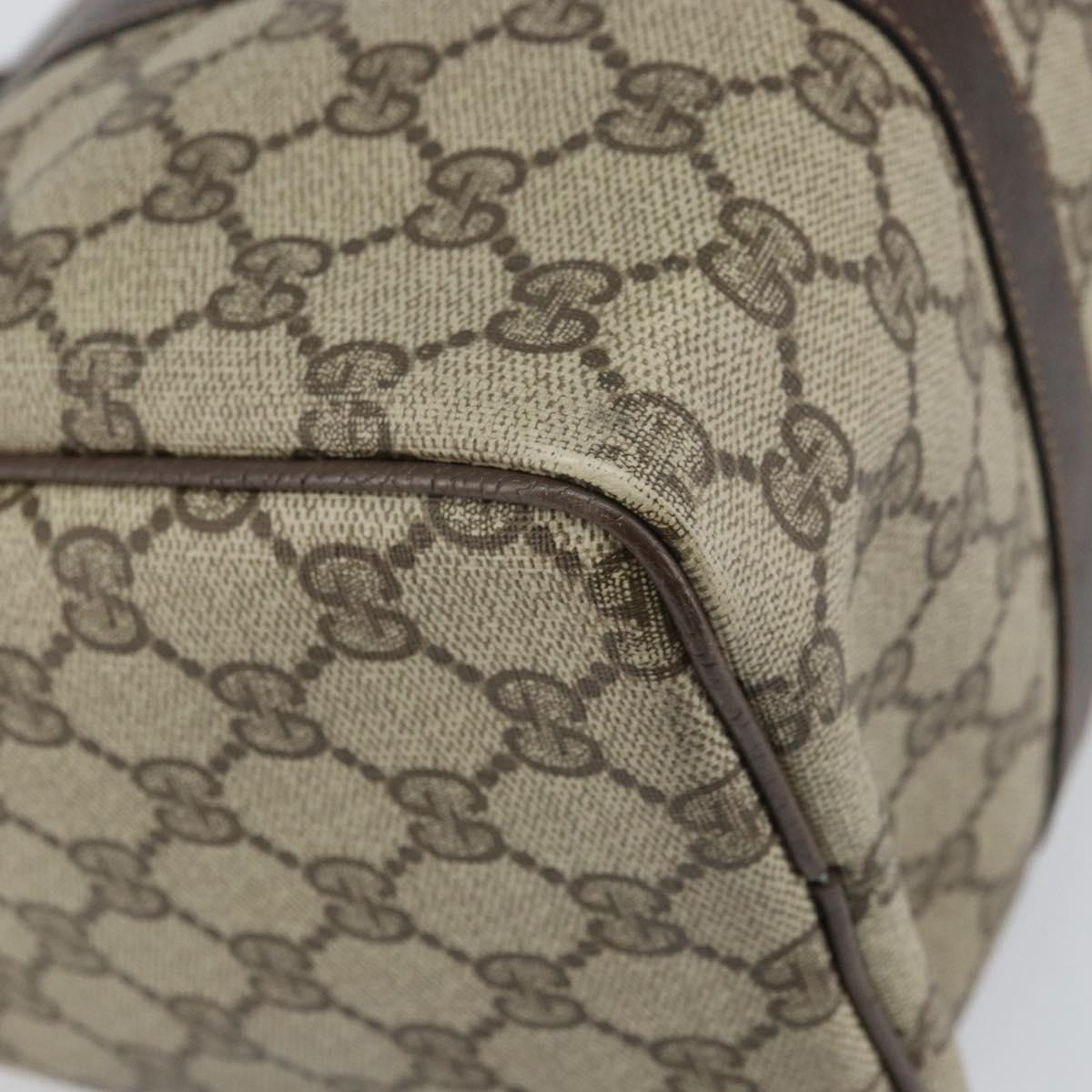 GUCCI GG Supreme Web Sherry Line Hand Bag PVC Beige 010 378 Auth ka1799