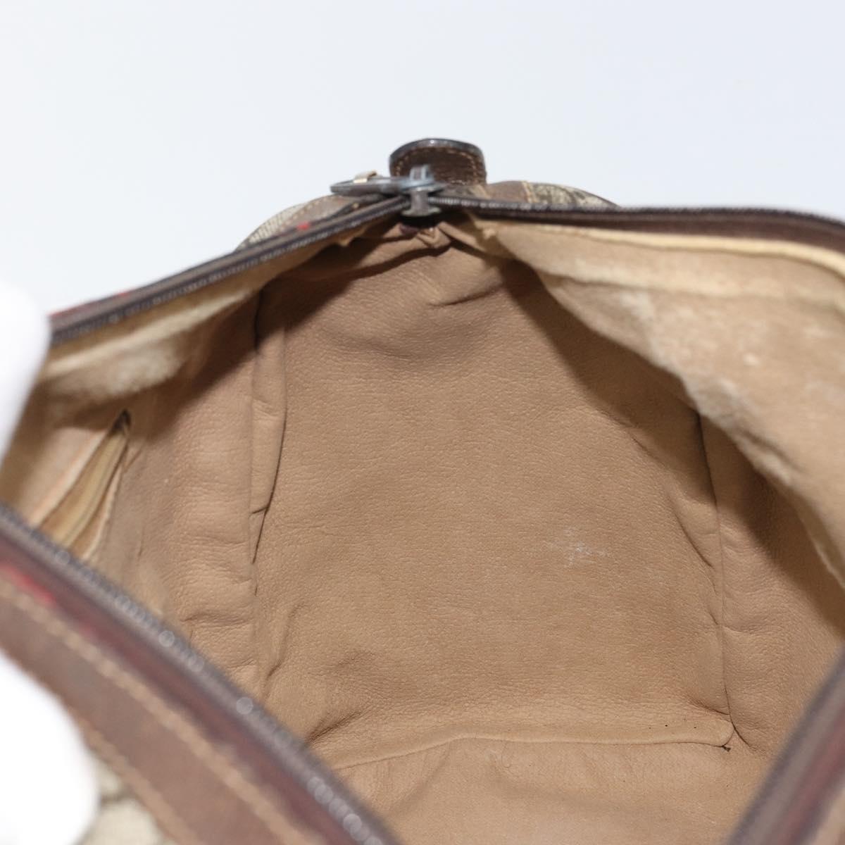 GUCCI GG Supreme Web Sherry Line Hand Bag PVC Beige 010 378 Auth ka1799