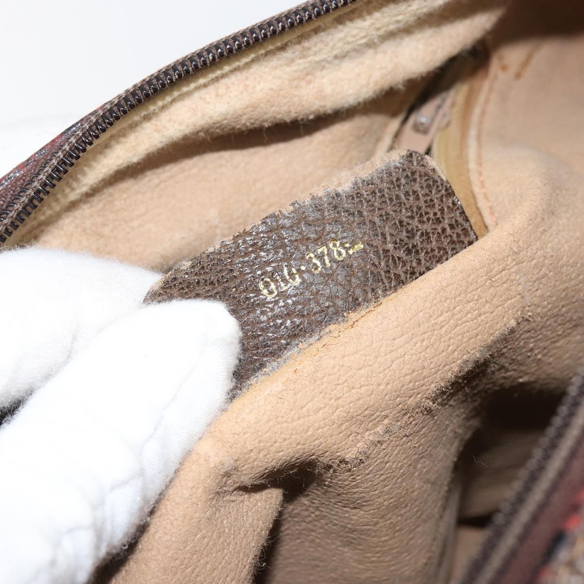 GUCCI GG Supreme Web Sherry Line Hand Bag PVC Beige 010 378 Auth ka1799