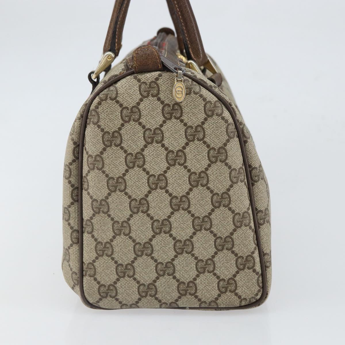 GUCCI GG Supreme Web Sherry Line Hand Bag PVC Beige 010 378 Auth ka1799