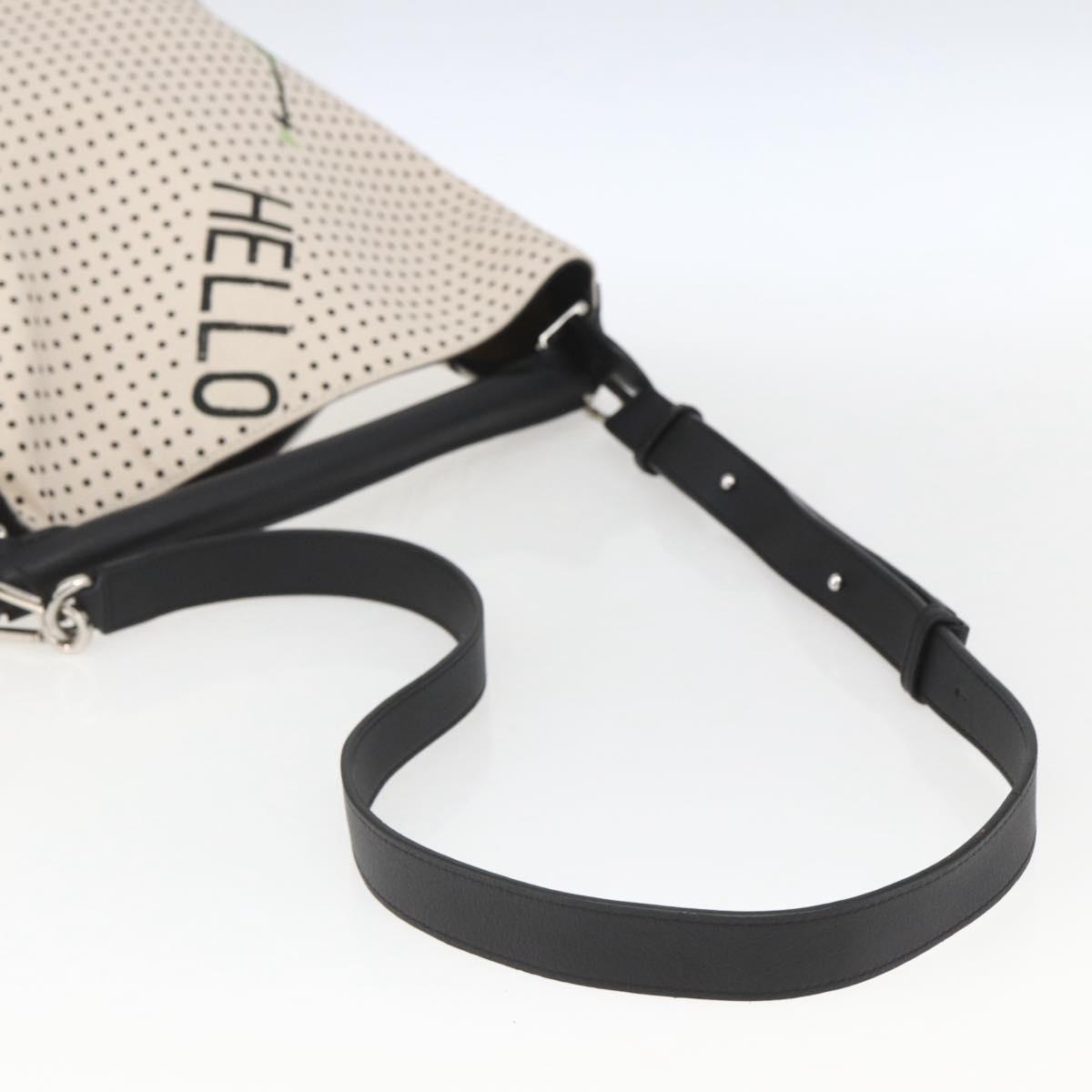 LOEWE Shoulder Bag Canvas 2way White Silver Auth ka1801M