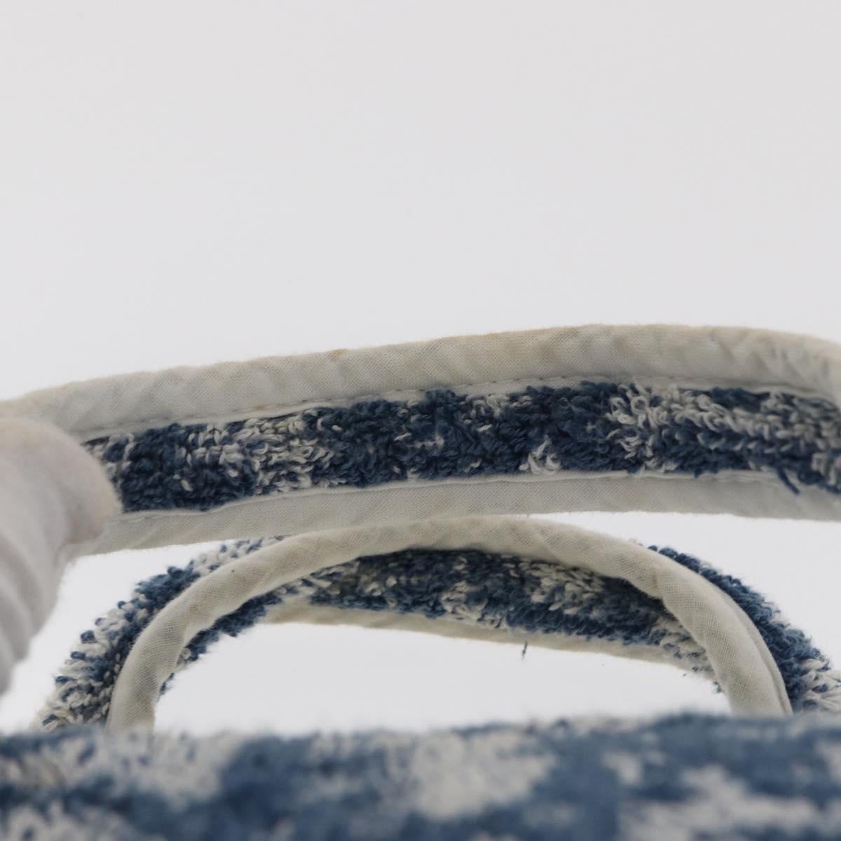 Christian Dior Trotter Canvas Hand Bag Pile Blue Auth ka1808A