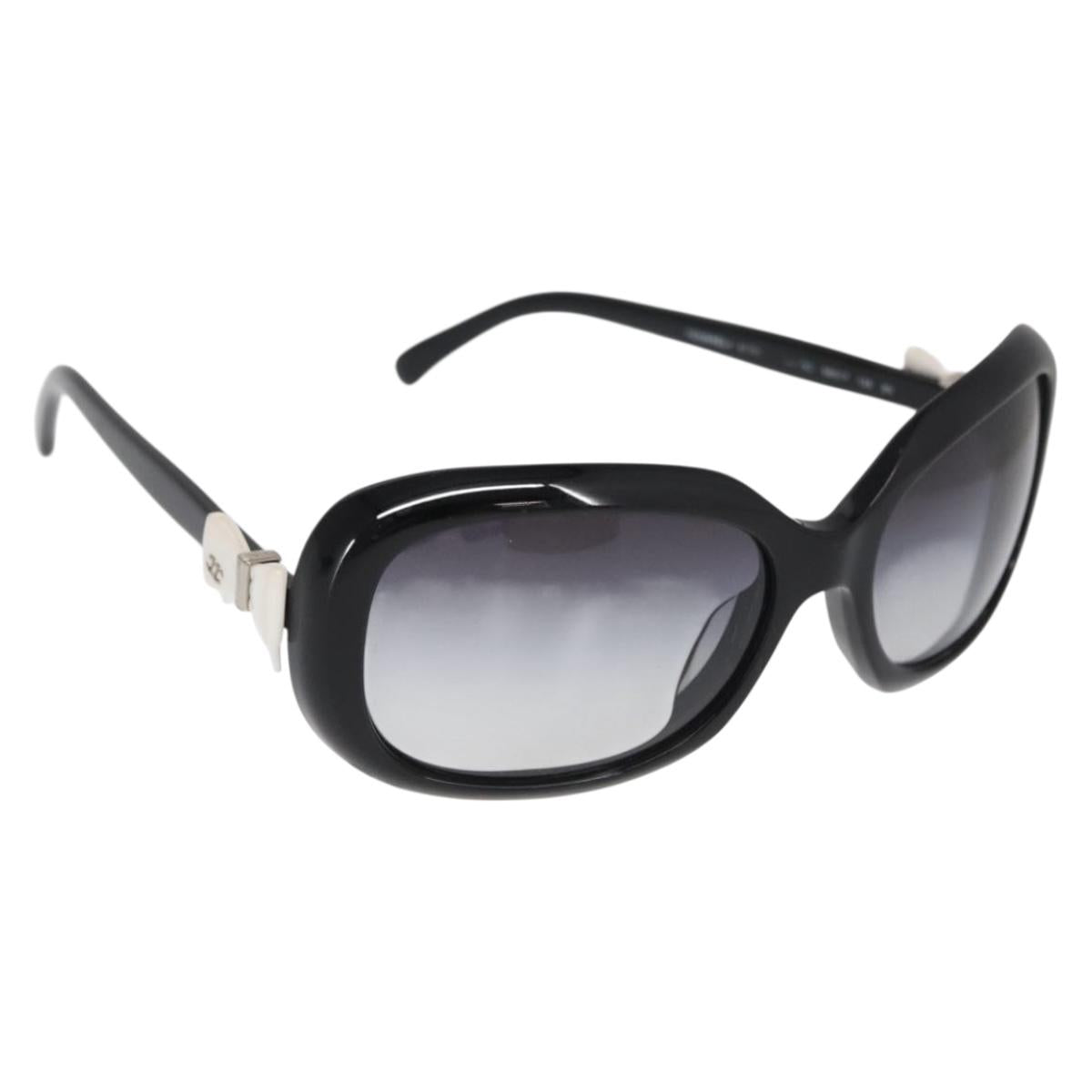 CHANEL Sunglasses plastic Black CC Auth ka1827