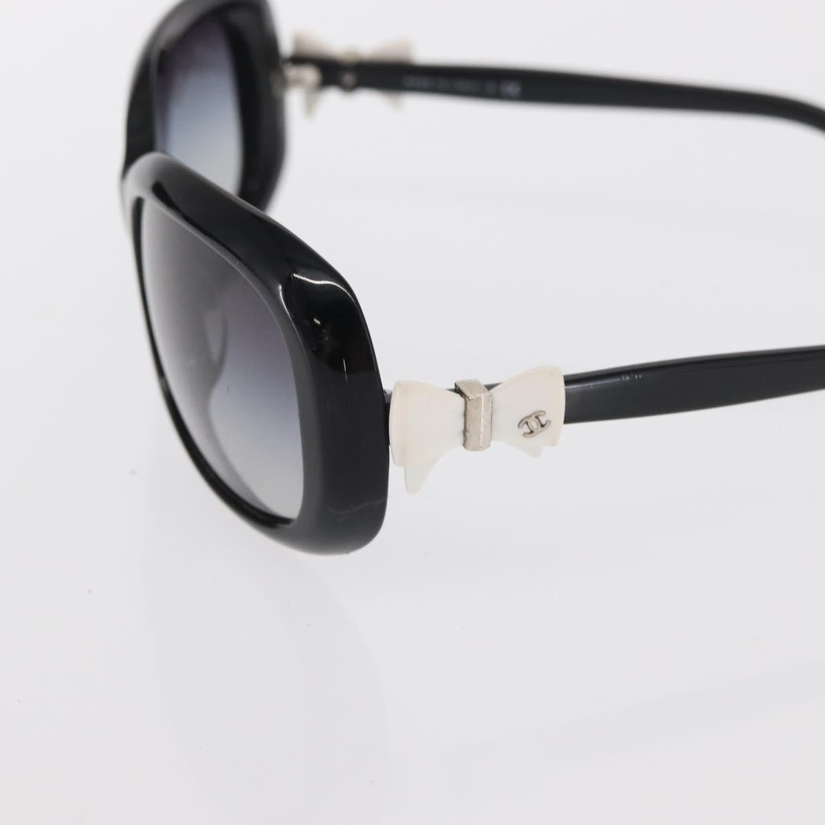 CHANEL Sunglasses plastic Black CC Auth ka1827